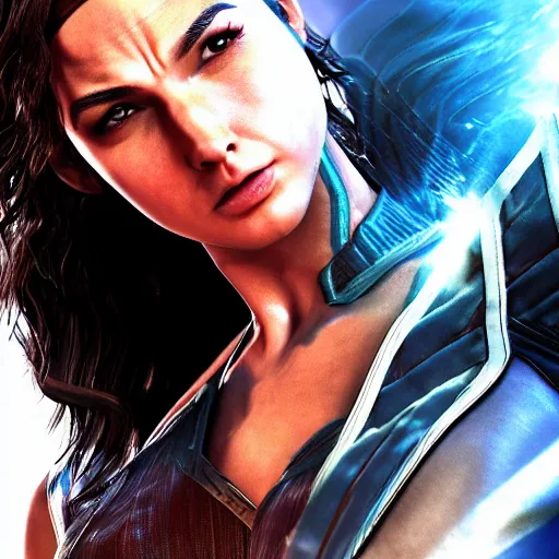 Image similar to gal gadot in tekken, 3d render,