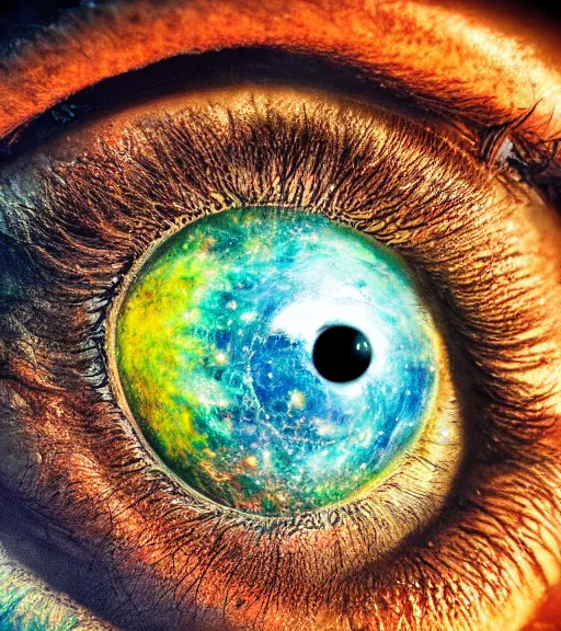 Image similar to the universe in an eye, intricate, super detailed, 4K,