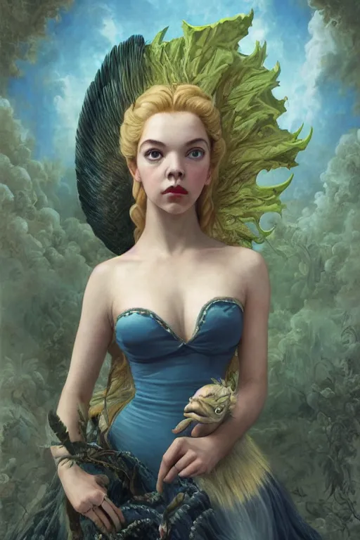 Prompt: A fantasy comic book style portrait painting of Anya Taylor-Joy, hybrid, Diana Dors, as an Atlantean Reptilian Warrior, François Boucher, Oil Painting, Mystical Valkyrie, unreal 5, DAZ, hyperrealistic, octane render, Regal, Refined, Detailed Digital Art, RPG portrait, William-Adolphe Bouguereau, Michael Cheval, Walt Disney (1937), Steampunk, dynamic lighting, Highly Detailed, Cinematic Lighting, Unreal Engine, 8k, HD