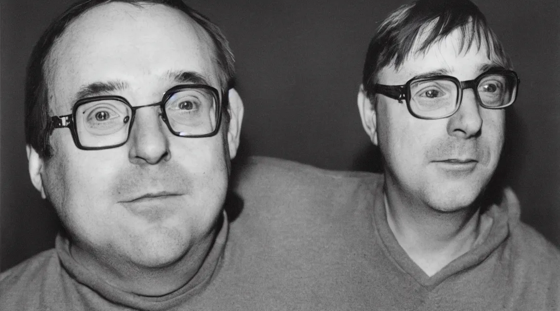 Image similar to portrait of Linus Torvalds taked by Diane Arbus