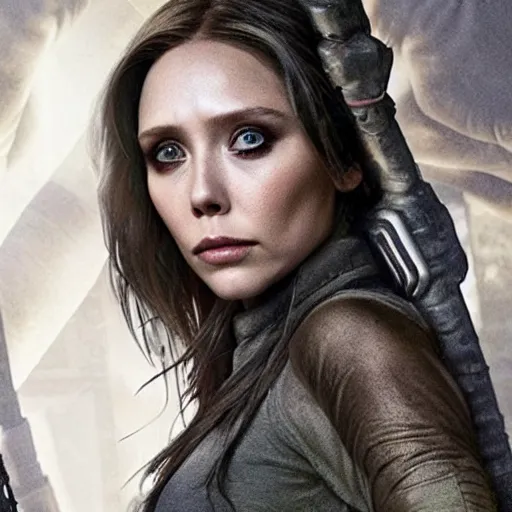 Image similar to Elizabeth Olsen as Tomb Raider