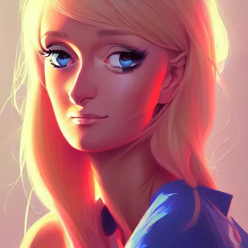 Image similar to confused paris hilton, portrait shinkai makoto studio ghibli studio key hideaki anno sakimichan stanley artgerm lau rossdraws james jean marc simonetti elegant highly detailed digital painting artstation pixiv