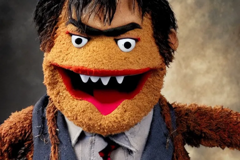 Image similar to Bruce Campbell in Evil Dead muppets