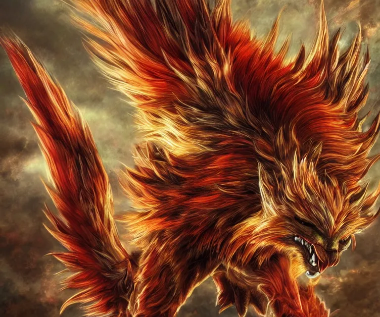 Prompt: phoenix red xiii, final fantasy, video game, highly detailed