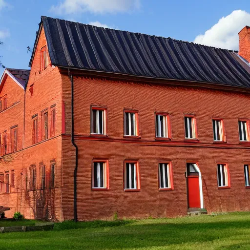 Prompt: 1 8 8 9 big german farmhouse, red bricks, hannover, lower saxony