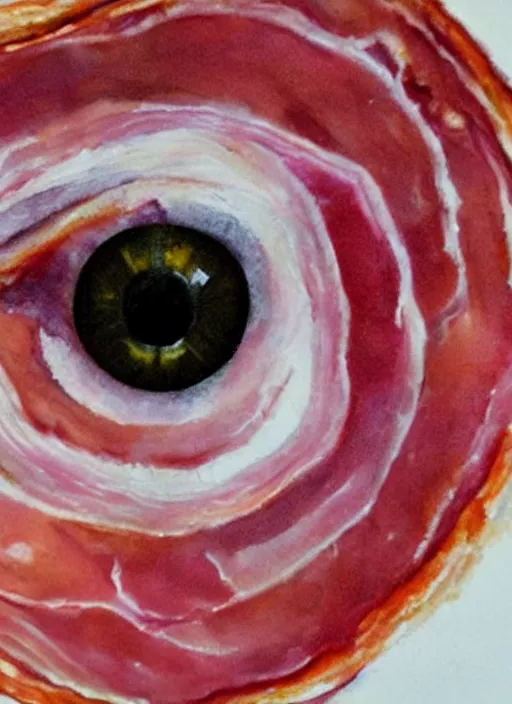 Image similar to portrait of a stunningly beautiful eye, 🥓