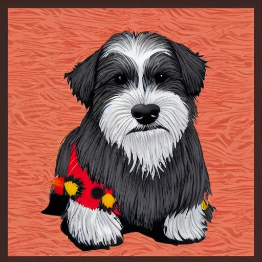 Image similar to Tlingit print of havanese dog