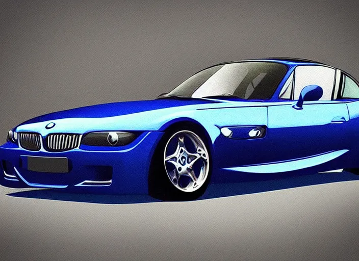 Image similar to “Velvet blue BMW Z3 car, Photorealistic.”