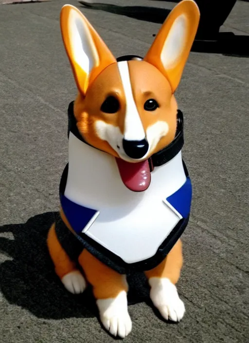 Image similar to A humanoid Corgi wearing Power Armor