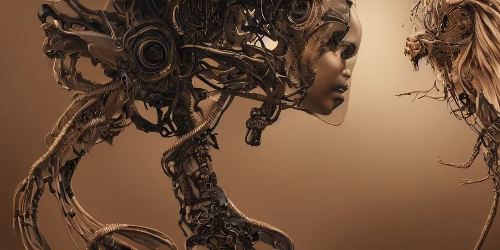 Image similar to hyperrealistic photography of a highly detailed and symmetrical gorgeous cyborg female replacing her knee, in the style of beth cavener, jin kagetsu, james jean and wlop, highly detailed, face symmetry, masterpiece, award - winning, sharp focus, intricate concept art, ambient lighting, 8 k, artstation