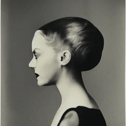 Prompt: photo of young woman by irving penn