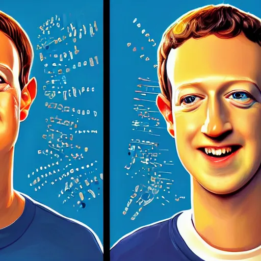 Prompt: No One Wants to Play with Mark Zuckerberg, art by brandon bird, digital painting prints, meme, surreal humor, colorful vibrant 8k wallpaper,