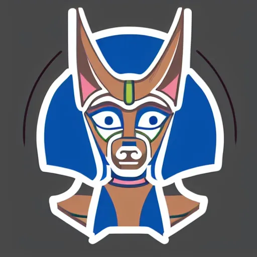 Image similar to a cute anubis god, digital art, iconic icon, 2 d vector logo, cartoon