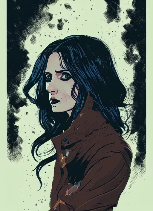 Prompt: portrait of goth girl, artstation, art by petros afshar, tom whalen, laurie greasley and greg rutkowski