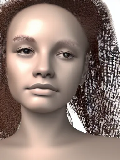 Image similar to 3 d mesh of girl, portrait