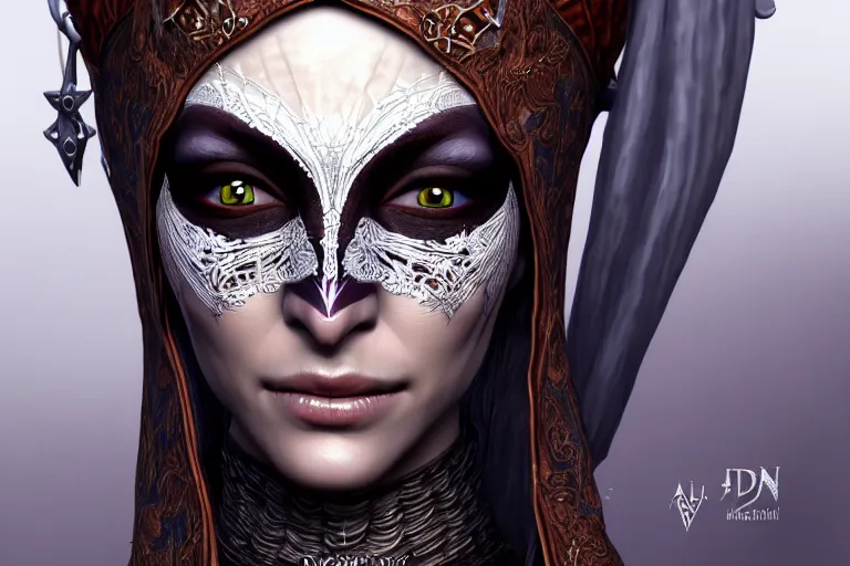 Prompt: a full portrait of a beautiful woman wearing, wearing extremely detailed attire, slim complexity, extremely detailed eyes, medievil, dnd, extremely detailed, high quality, trending on artstation, photo realistic