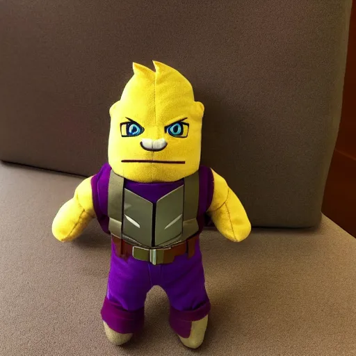 Image similar to jonesy from the video game fortnite as a plush