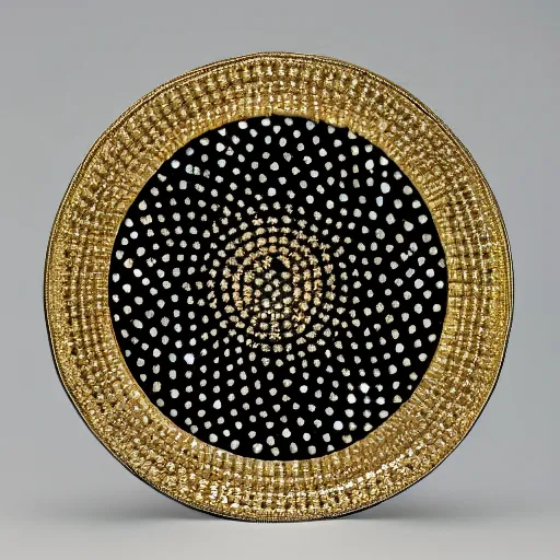 Image similar to a plate with diamonds and gold, photo studio