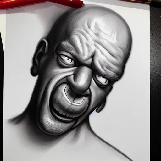 Image similar to realistic portrait of homer simpson drooling with his mouth wide open, by artgerm