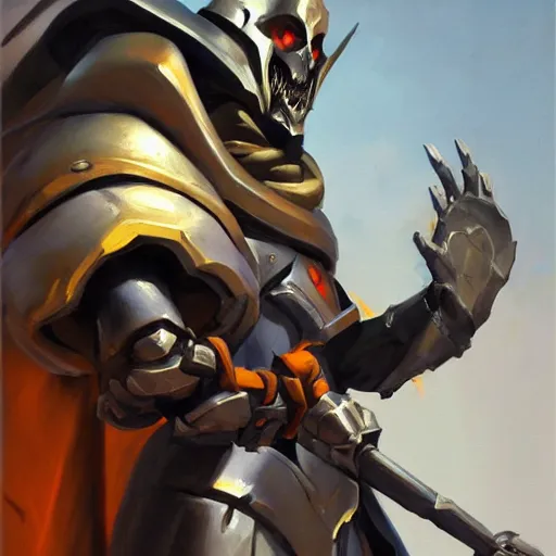 Prompt: greg manchess portrait painting of armored ainz ooal gown as overwatch character, medium shot, asymmetrical, profile picture, organic painting, sunny day, matte painting, bold shapes, hard edges, street art, trending on artstation, by huang guangjian and gil elvgren and sachin teng