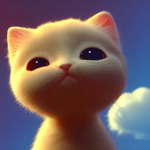 Prompt: cute kitty as a cloud, pixar, 3 d, 8 k, renderman render