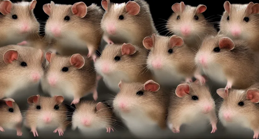 Prompt: an army of angry hamsters, concept art by Doug Chiang cinematic, realistic painting, high definition, digital art, symmetrical, very detailed, extremely high detail, photo realistic, concept art, unreal engine 5,