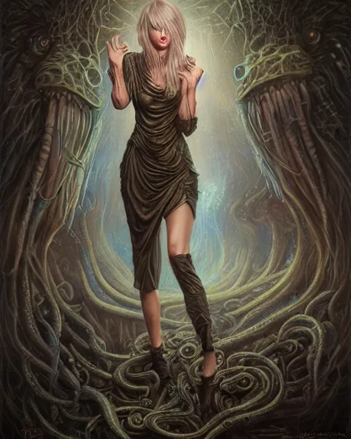 Image similar to lovecraft biopunk portrait of taylor swift by tomasz alen kopera and peter mohrbacher.