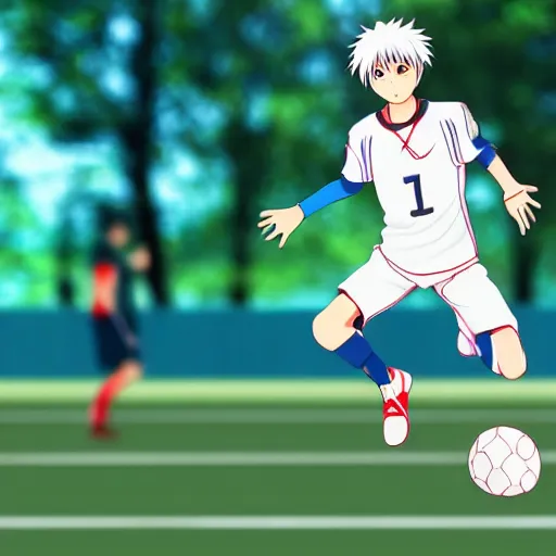 Image similar to Tetsuya Kuroko playing football, 8K