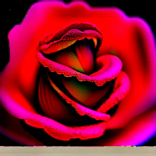 Image similar to award - winning macro of a beautiful black rose made of glowing molten magma