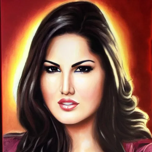 Image similar to Sunny Leone, realistic, portrait, detailed