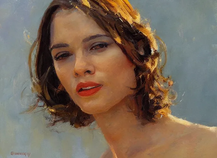 Prompt: a highly detailed beautiful portrait of valentina paz, by gregory manchess, james gurney, james jean