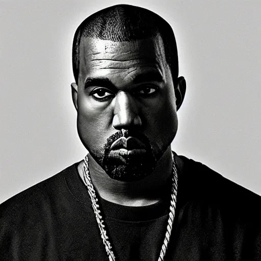 Image similar to photo of kanye west looking disgusted, detailed face, staring in the camera, hd