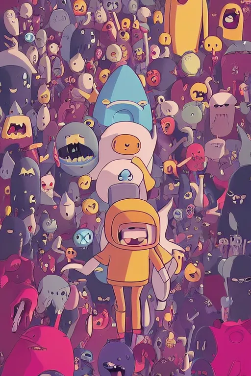 Prompt: Movie poster of Adventure Time , Highly Detailed, Dramatic, A master piece of storytelling, by Studio Ghibli, 8k, hd, high resolution print