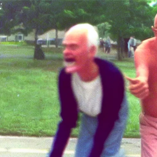 Image similar to found vhs still of trash humpers going crazy