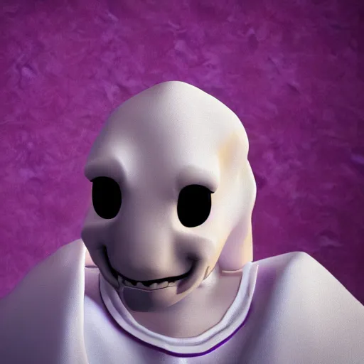 Prompt: 8 k, artstation rendered photograph of toriel staring into the camera smiling.