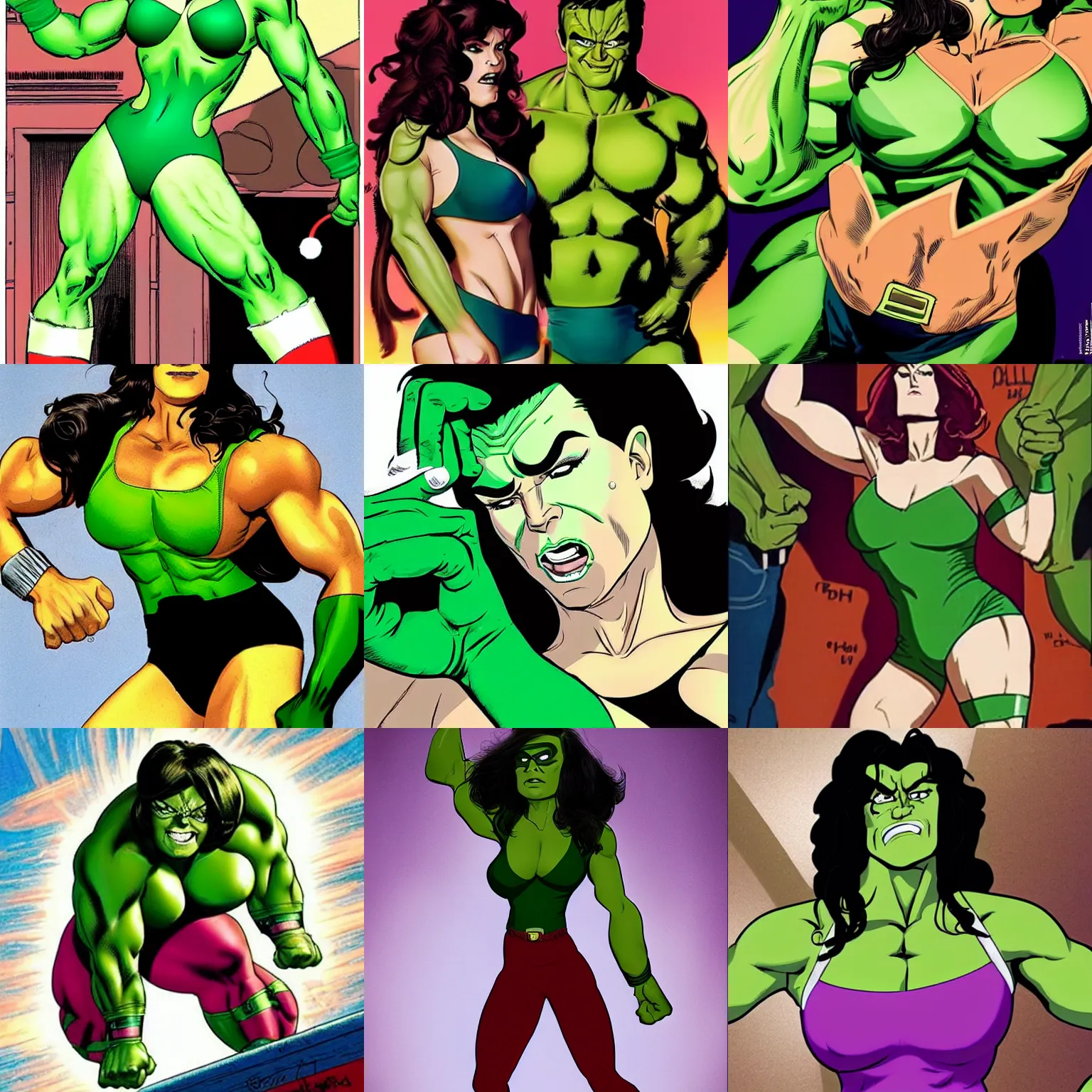 Prompt: shehulk with tom arnold face