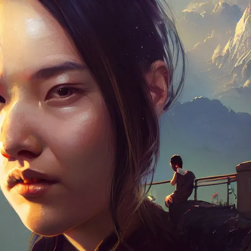 Image similar to highly detailed portrait, lauren chen, in gta v, stephen bliss, unreal engine, fantasy art by greg rutkowski, loish, rhads, ferdinand knab, makoto shinkai and lois van baarle, ilya kuvshinov, rossdraws, tom bagshaw, global illumination, radiant light, detailed and intricate environment