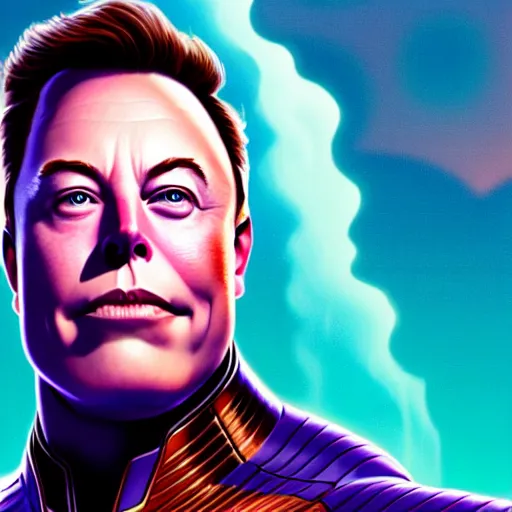 Image similar to a portrait of elon musk as thanos, the pixar adaptation,