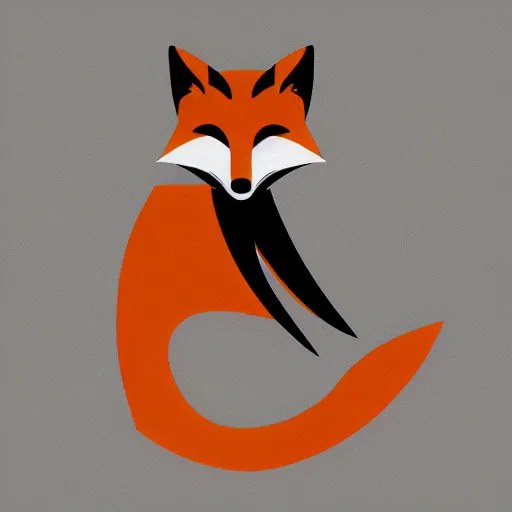 Prompt: an abstract logo depicting a fox