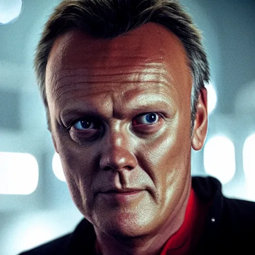 Image similar to Anthony Head as Cyberpunk Uther