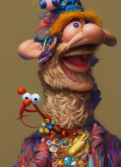 Prompt: Gonzo Muppet from Society (1989), intricate, highly detailed, centered, digital painting, artstation, concept art, smooth, sharp focus, illustration, artgerm, donato giancola, Joseph Christian Leyendecker, WLOP, Artgerm