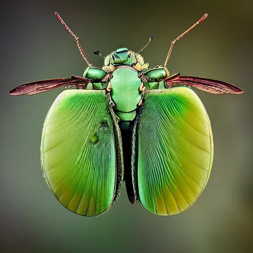 Image similar to Ultrarealistic macro photograph rose chafer, Cetonia aurata, Beksiński, sci-fi fantasy, intricate, elegant, highly detailed, focus stacking, close up