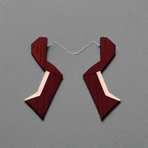 Image similar to lasercut segmented 2d wood earrings, graphic designs from 80's new wave