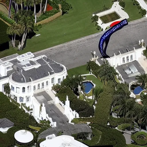 Image similar to mar-a-lago, FBI agents, police tape, high detail, Donald Trump, handcuffs