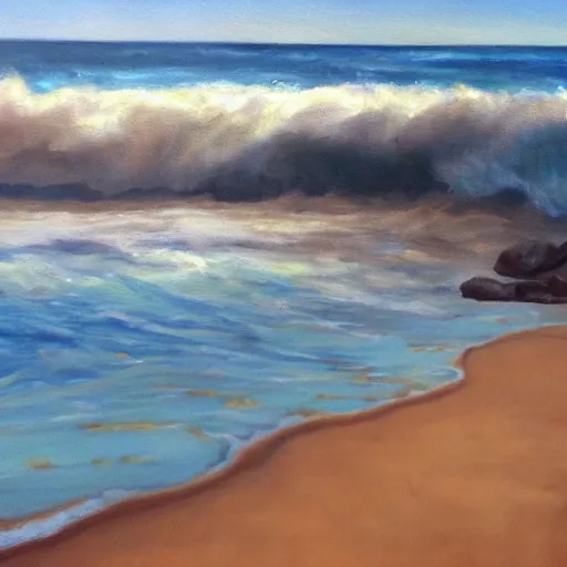 Image similar to san diego beach, oil on canvas, hyperrealism, photo realistic, artstation, centered, hdr