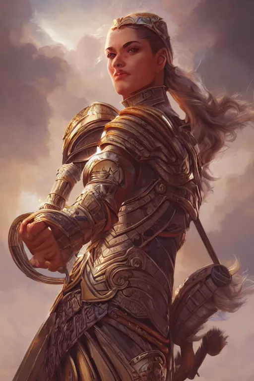 Image similar to amazon valkyrie athena, d & d, fantasy, portrait, highly detailed, headshot, digital painting, trending on artstation, concept art, sharp focus, illustration, art by artgerm and greg rutkowski and magali villeneuve