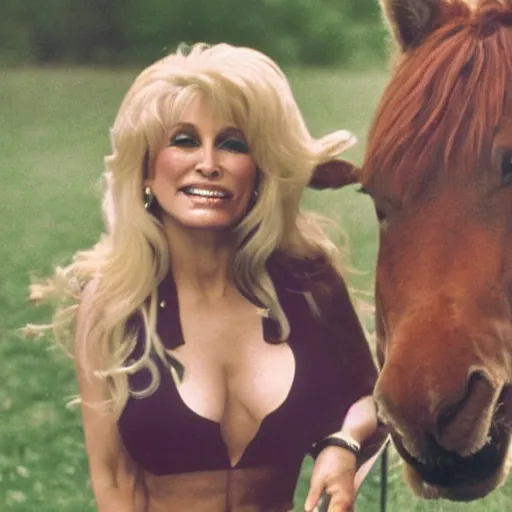 Prompt: a centaur with the head of Dolly Parton