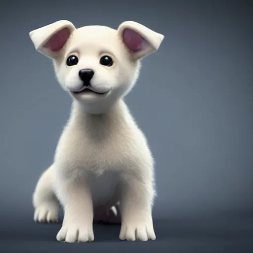 Image similar to still photo of cute puppy, highly detailed, photorealistic portrait, bright studio setting, studio lighting, crisp quality and light reflections, unreal engine 5 quality render