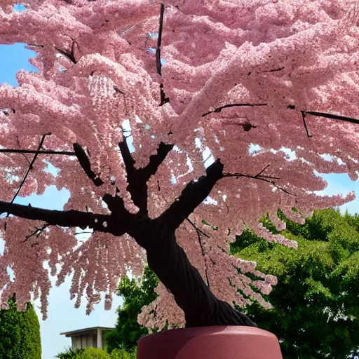 Image similar to a detailed sculpture of sakura tree