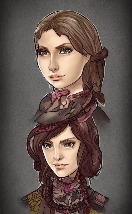 Image similar to arcane style heroine portrait